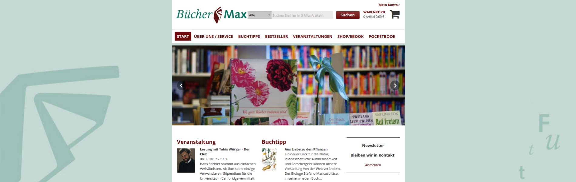 Buchhandlung Buecher Max - BUCHHANDELSWEB - Internetauftritt Ihrer Buchhandlung